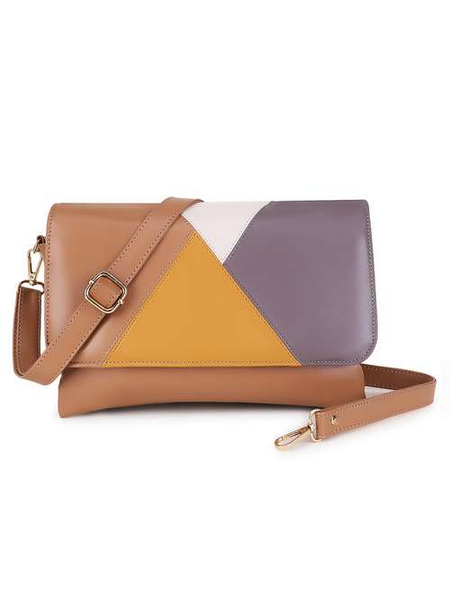 color block regular sling bag - 19323441 -  Standard Image - 0