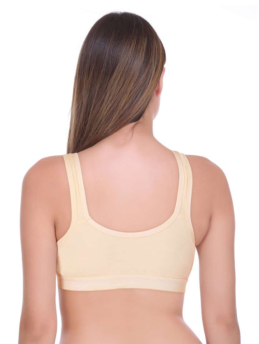 beige solid sports bra - 19323622 -  Standard Image - 2