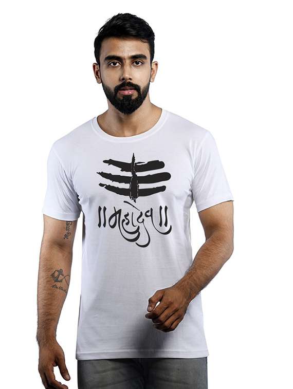 round neck printed front print t-shirt