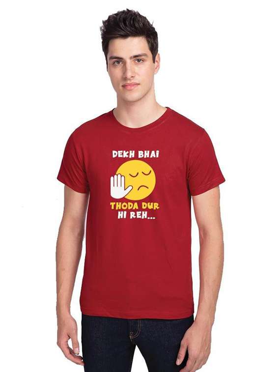 men printed round neck t-shirt - 19324619 - Zoom Image - 0