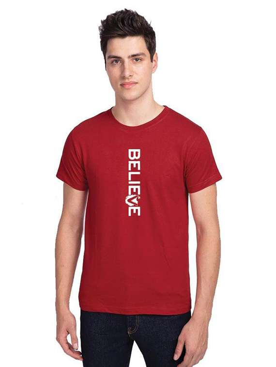 round neck printed front print t-shirt