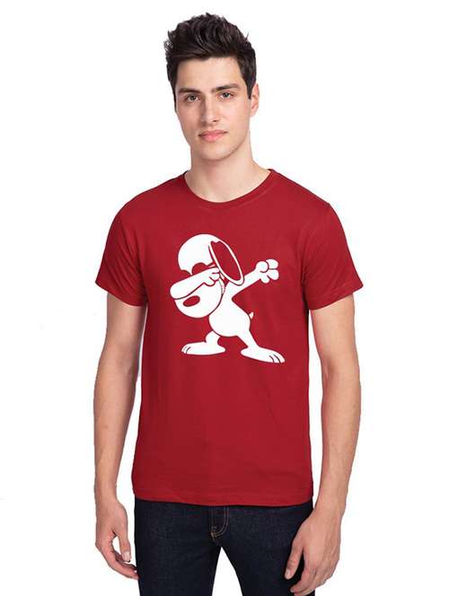 men round neck front print t-shirt - 19324839 -  Standard Image - 0