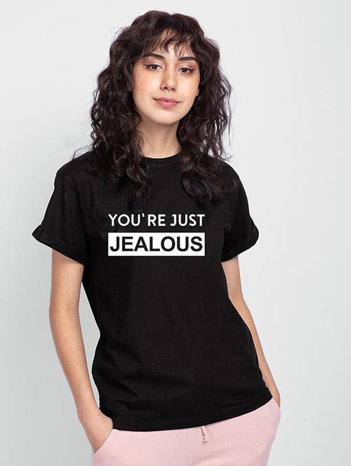 women's chest print round neck t-shirt - 19325186 - Standard Image - 0