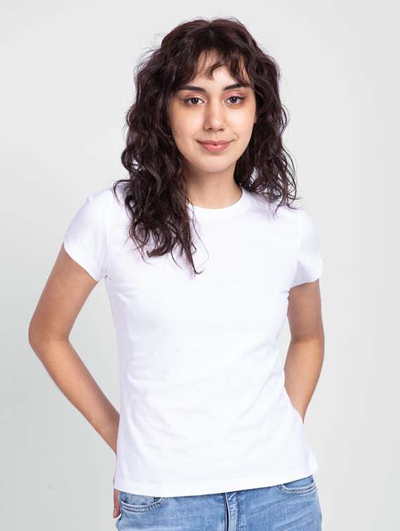 women's plain crew neck t-shirt