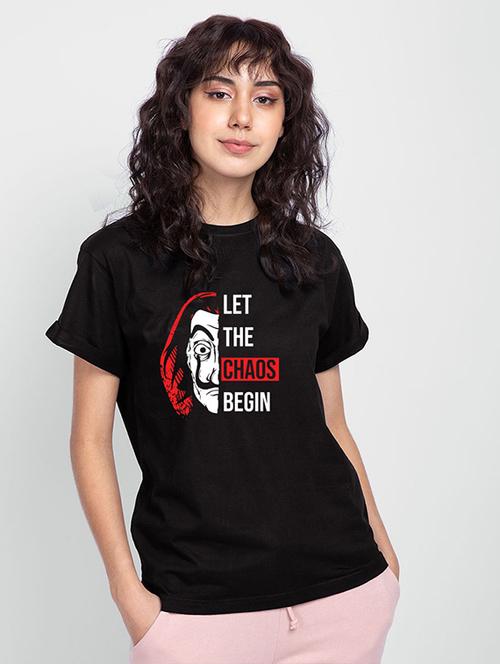 women's front print round neck t-shirt - 19325658 - Standard Image - 0