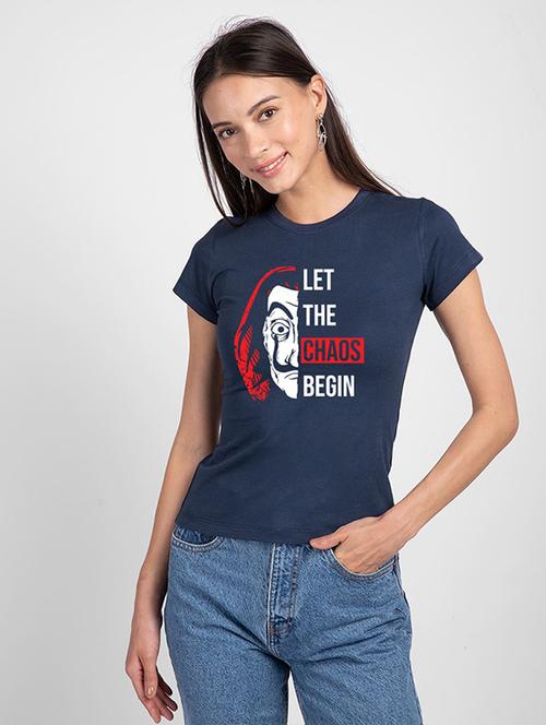 women's front print crew neck t-shirt - 19325661 - Standard Image - 0