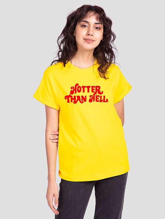 women's chest print round neck t-shirt