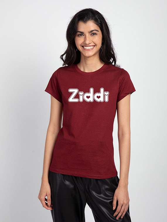 women's chest print round neck t-shirt