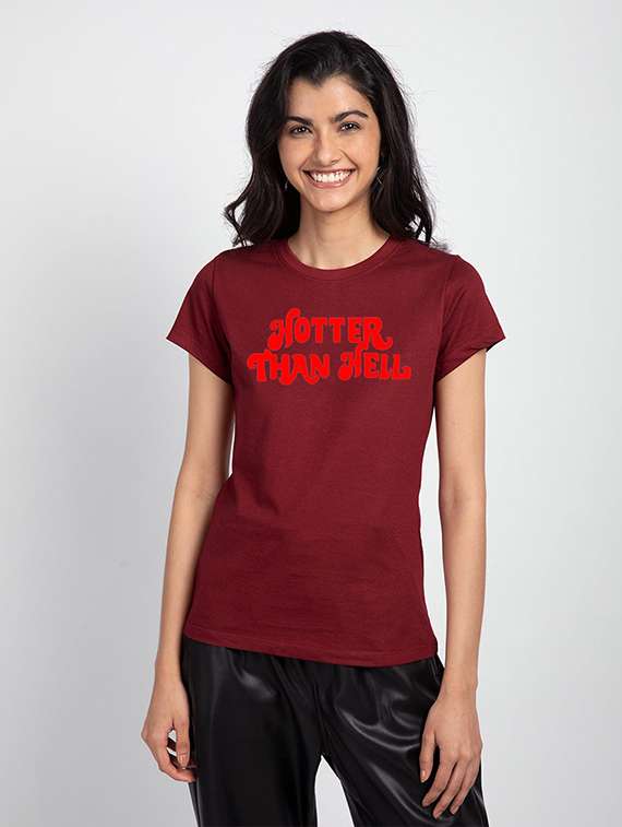 women's chest print round neck t-shirt