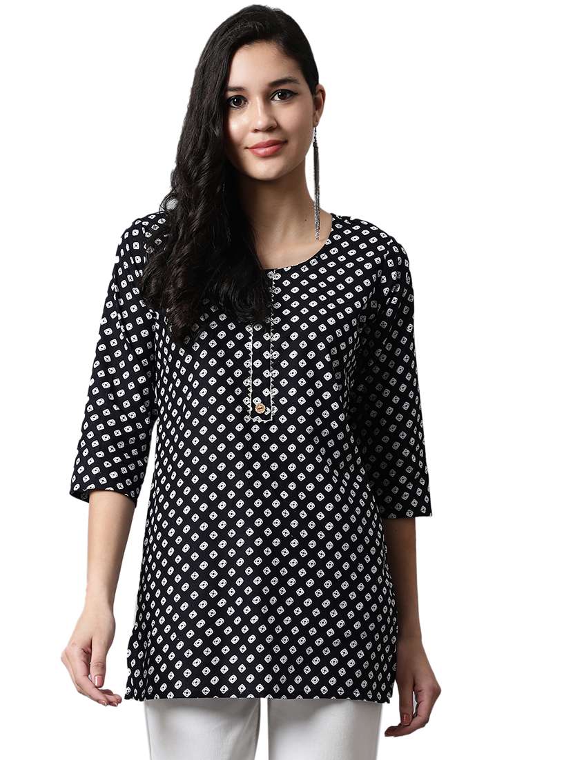 black cotton straight kurti