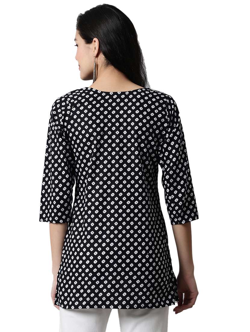 black cotton straight kurti - 19326052 -  Standard Image - 2