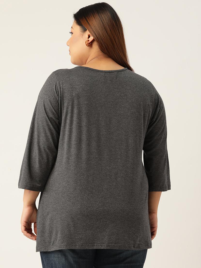 women's straight round neck top - 19326120 - Standard Image - 2