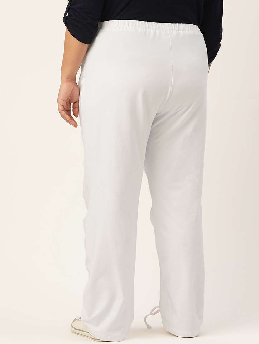 white solid plus trouser - 19326356 -  Standard Image - 2