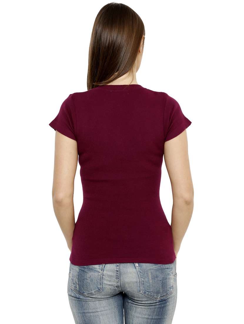 women's a line v neck top - 19326601 - Standard Image - 2