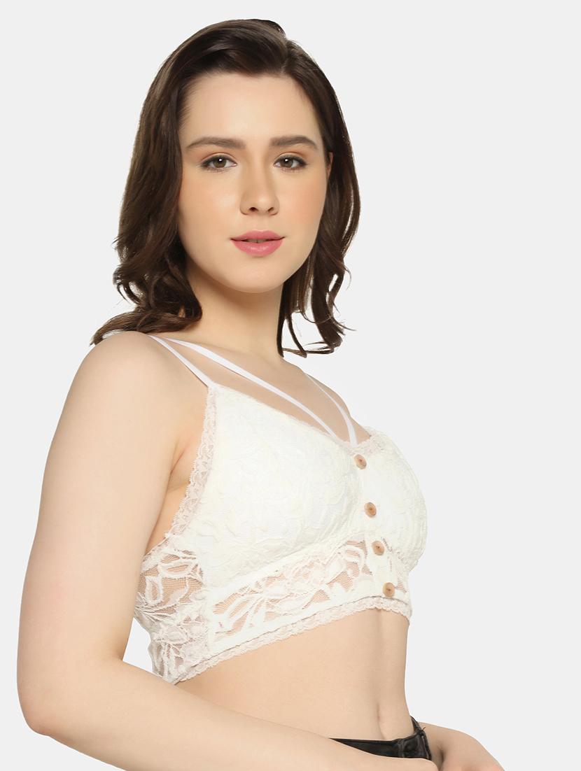 white self design bralette - 19328640 - Standard Image - 2