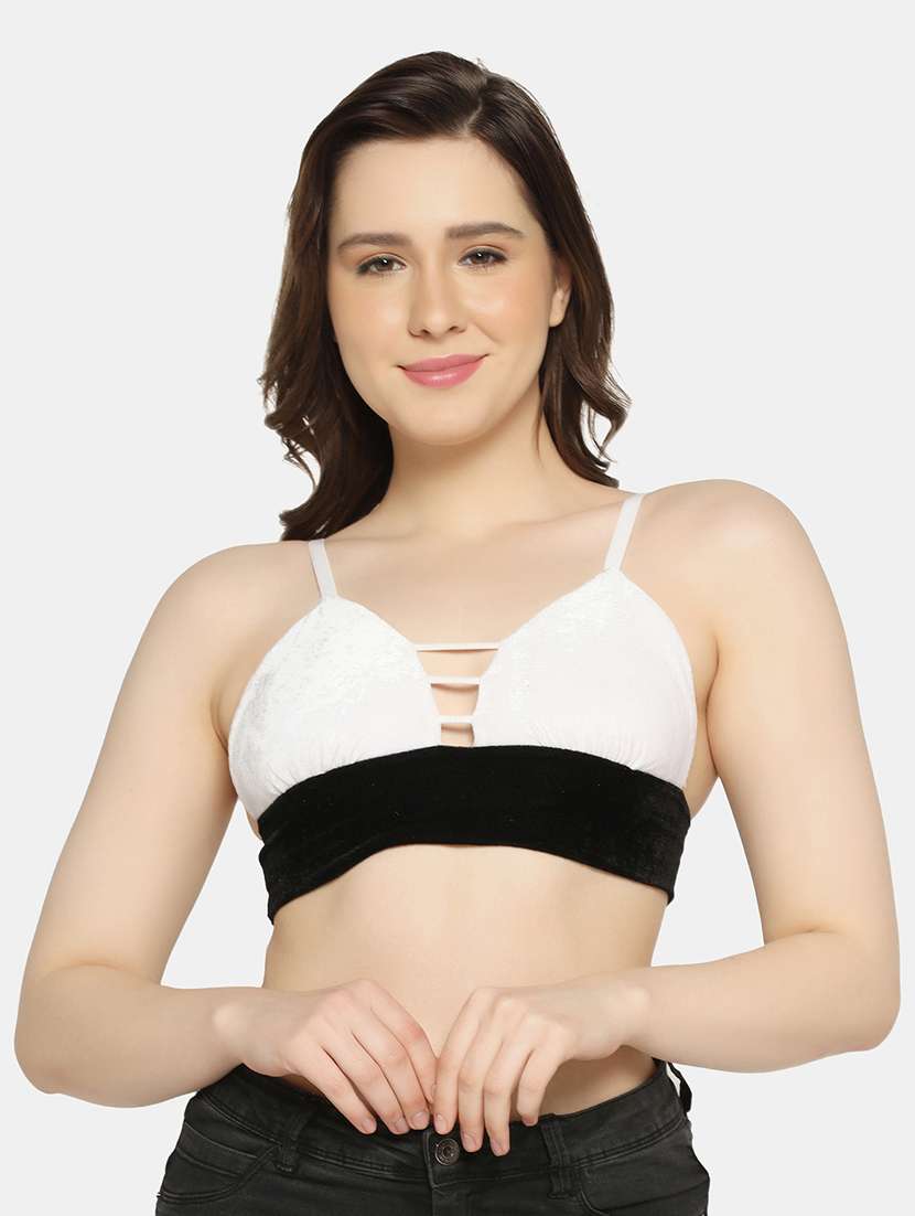 white velvet bralette