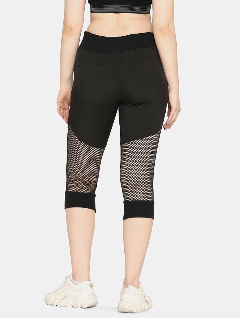 black mid rise yoga pants - 19328677 - Standard Image - 2