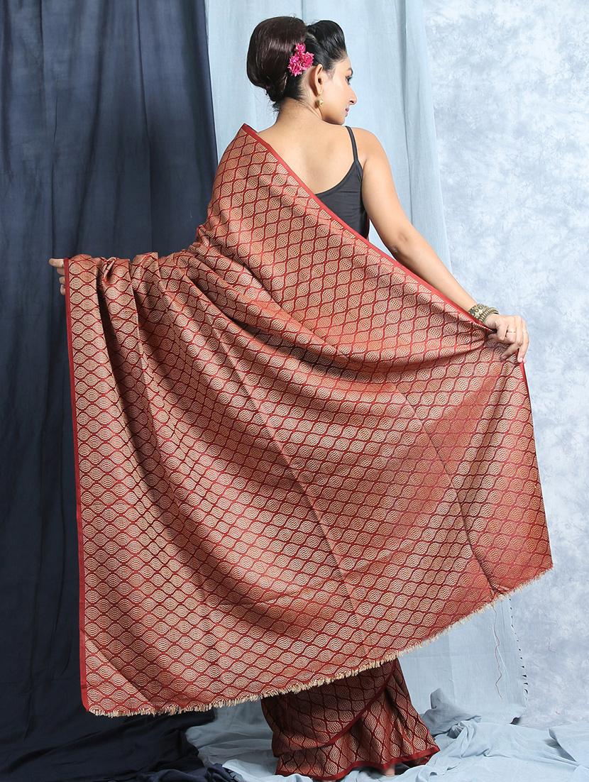 women's self design brown colored saree with blouse - 19328885 - Standard Image - 2