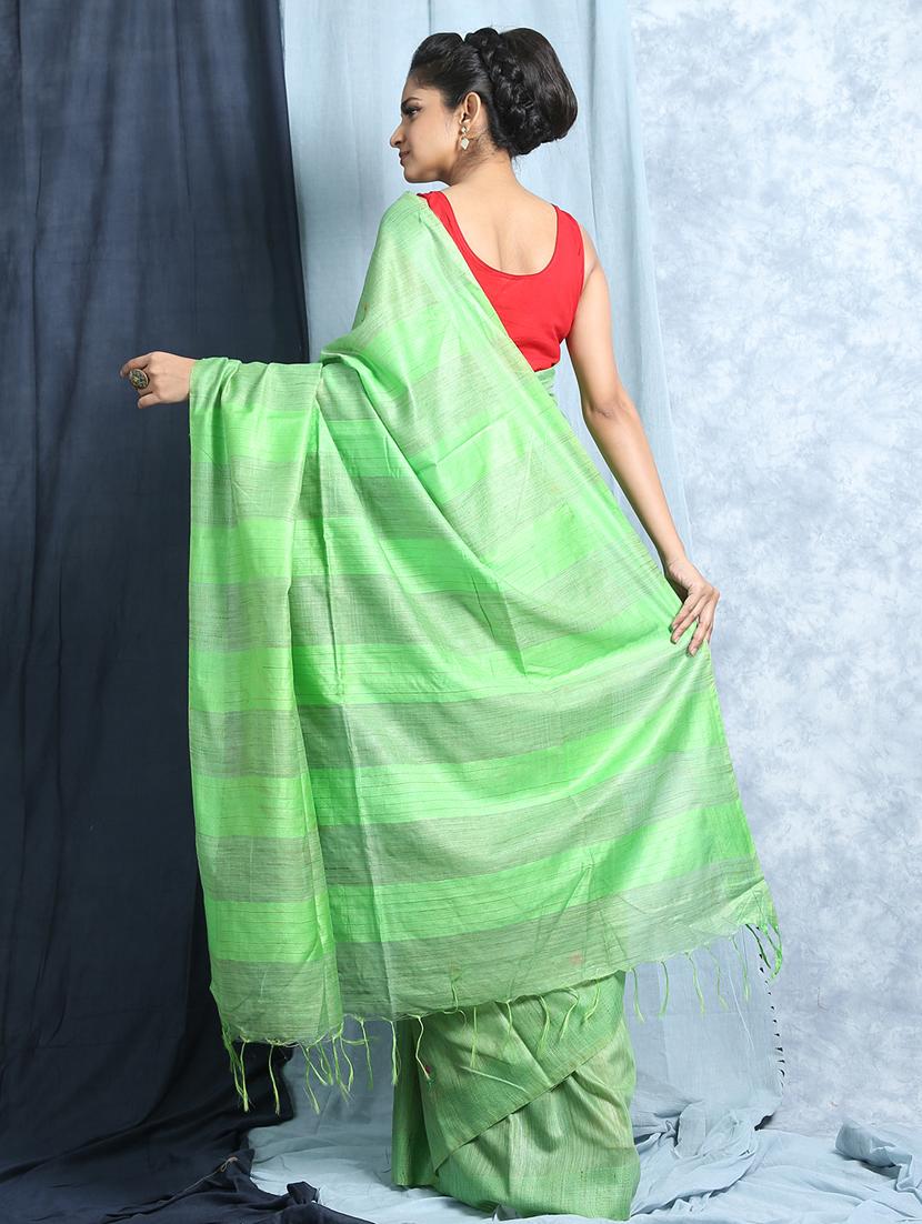 women's self design green colored saree with blouse - 19328888 - Standard Image - 2