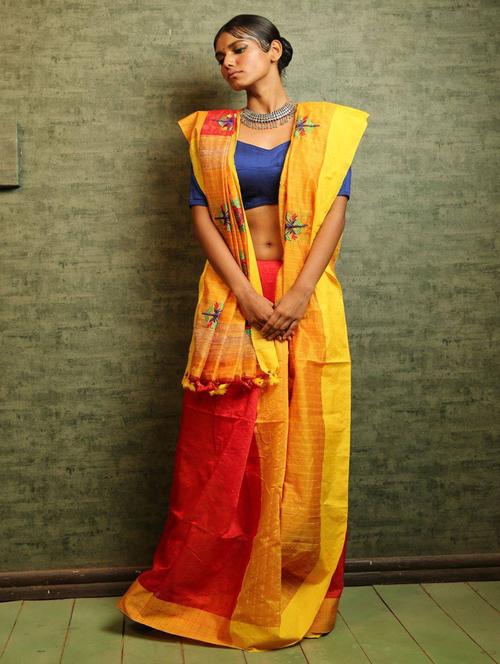 women's solid multi colored saree with blouse - 19328904 - Standard Image - 0