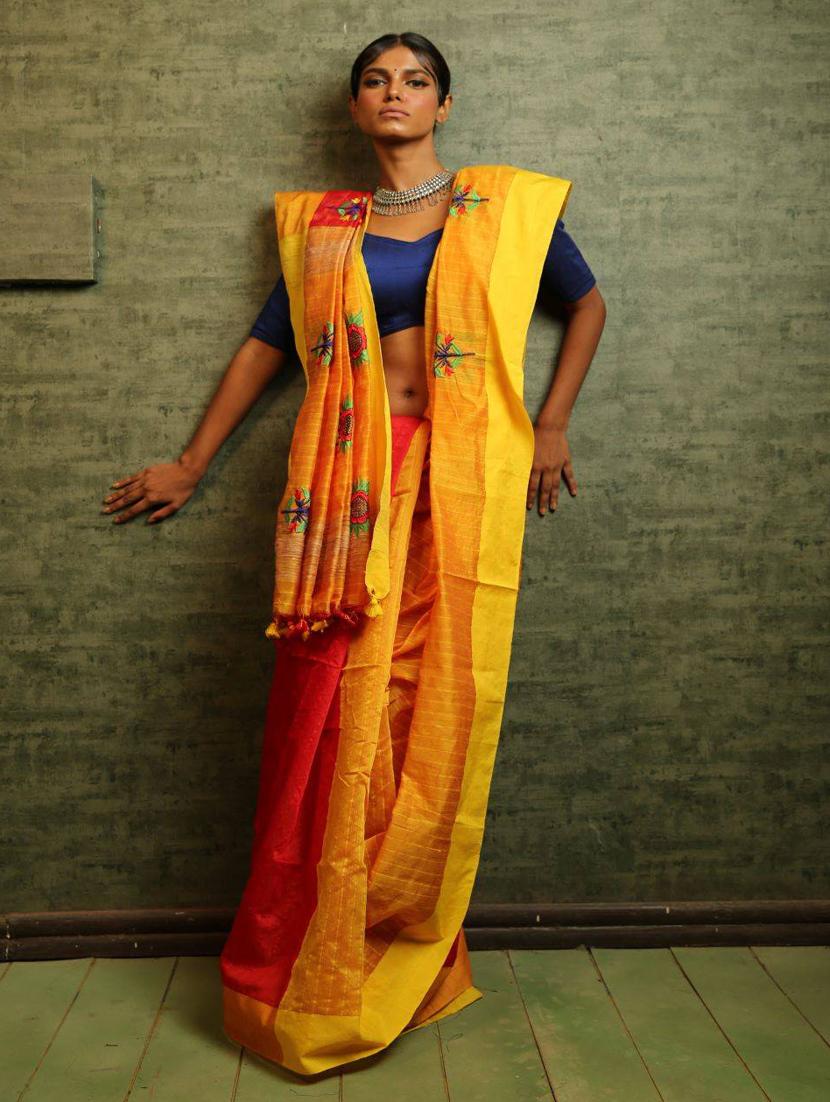 women's solid multi colored saree with blouse - 19328904 - Standard Image - 2