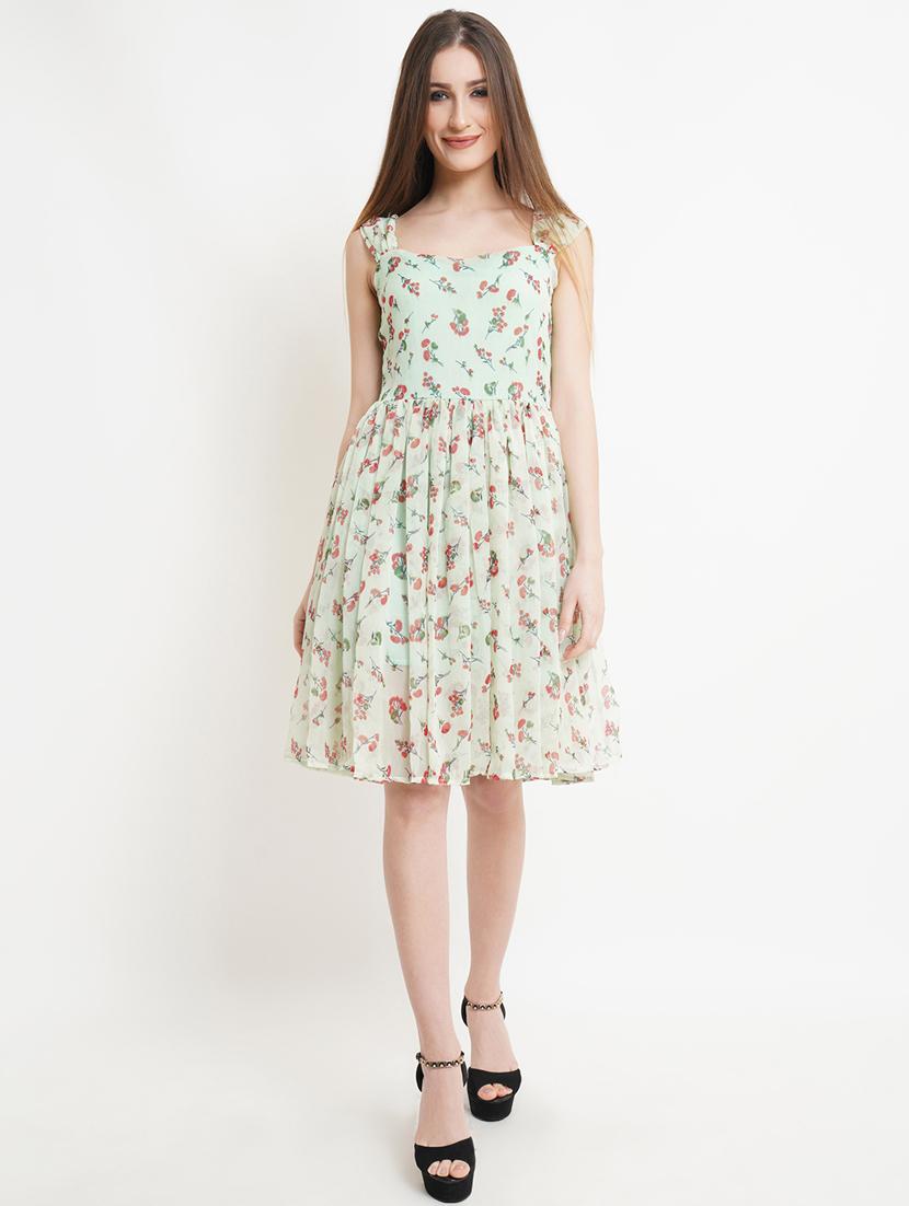 printed fit & flare dress - 19329005 - Zoom Image - 0