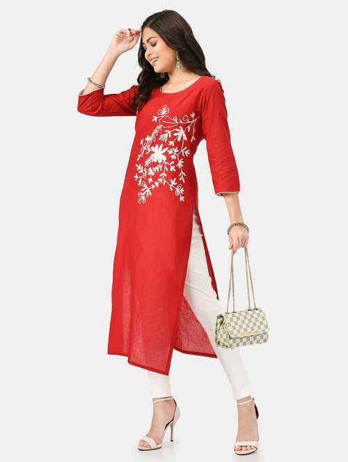 women's straight kurta - 19329079 - Standard Image - 0