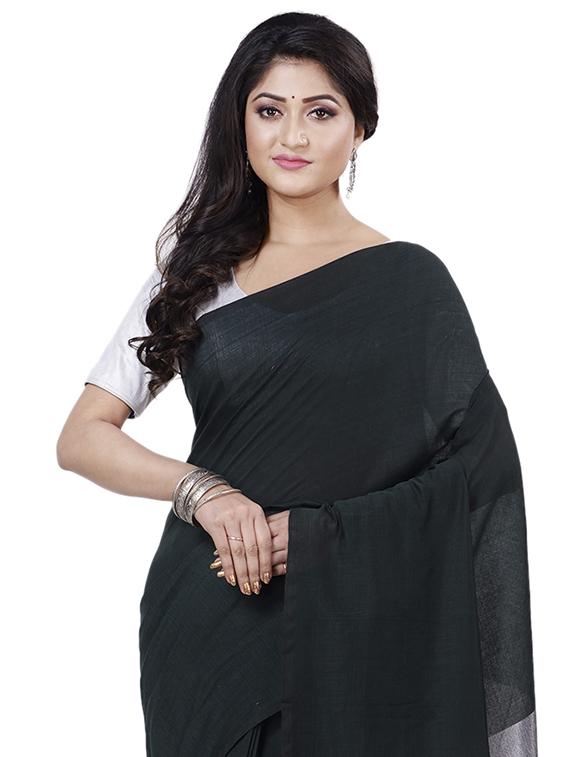 women's self design black colored saree - 19329309 - Standard Image - 2