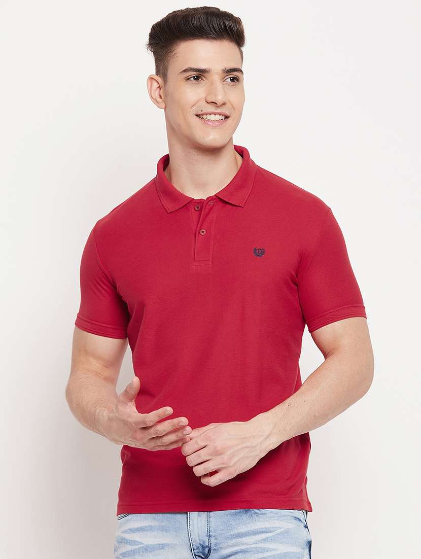 polo neck solid t-shirt