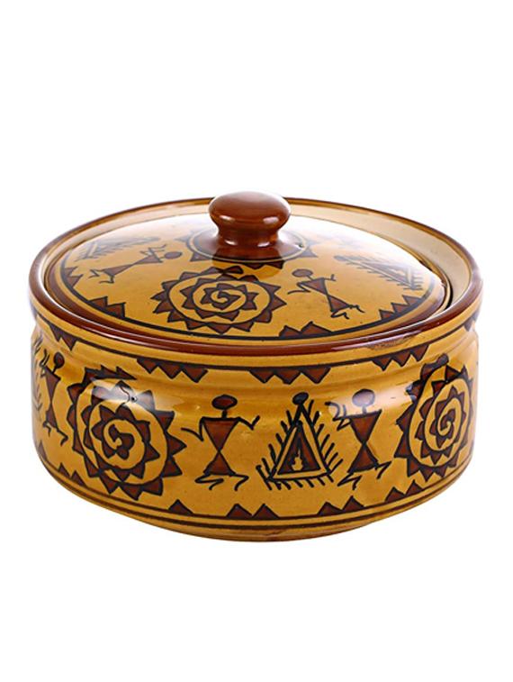 caffeine ceramic handmade mustard romani combo dinner set (37 pcs. microwave safe & dishwasher safe ) - 19333150 - Standard Image - 2