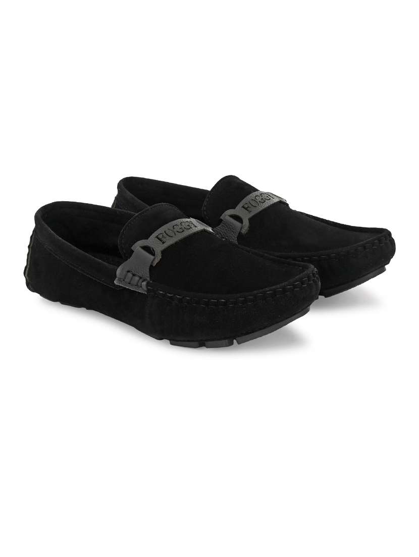 black suede slip on loafers
