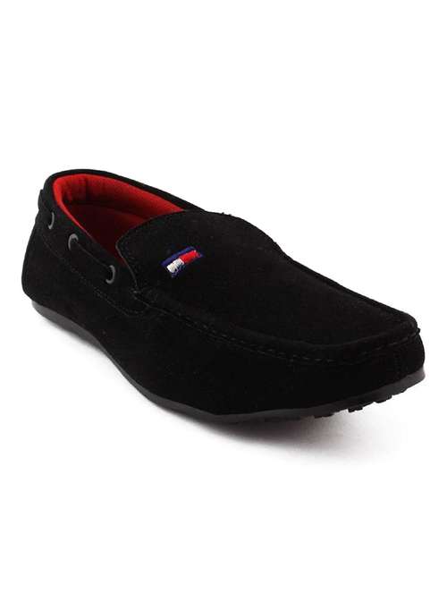 black suede slip on loafers - 19335060 - Standard Image - 0
