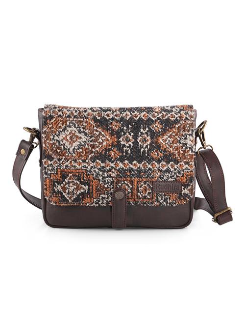 brown cotton sling bag - 19335195 - Standard Image - 0