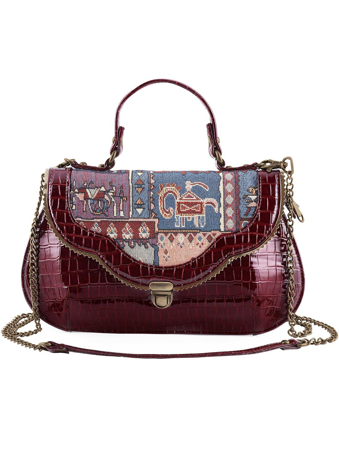 brown cotton sling bag - 19335197 -  Zoom Image - 0
