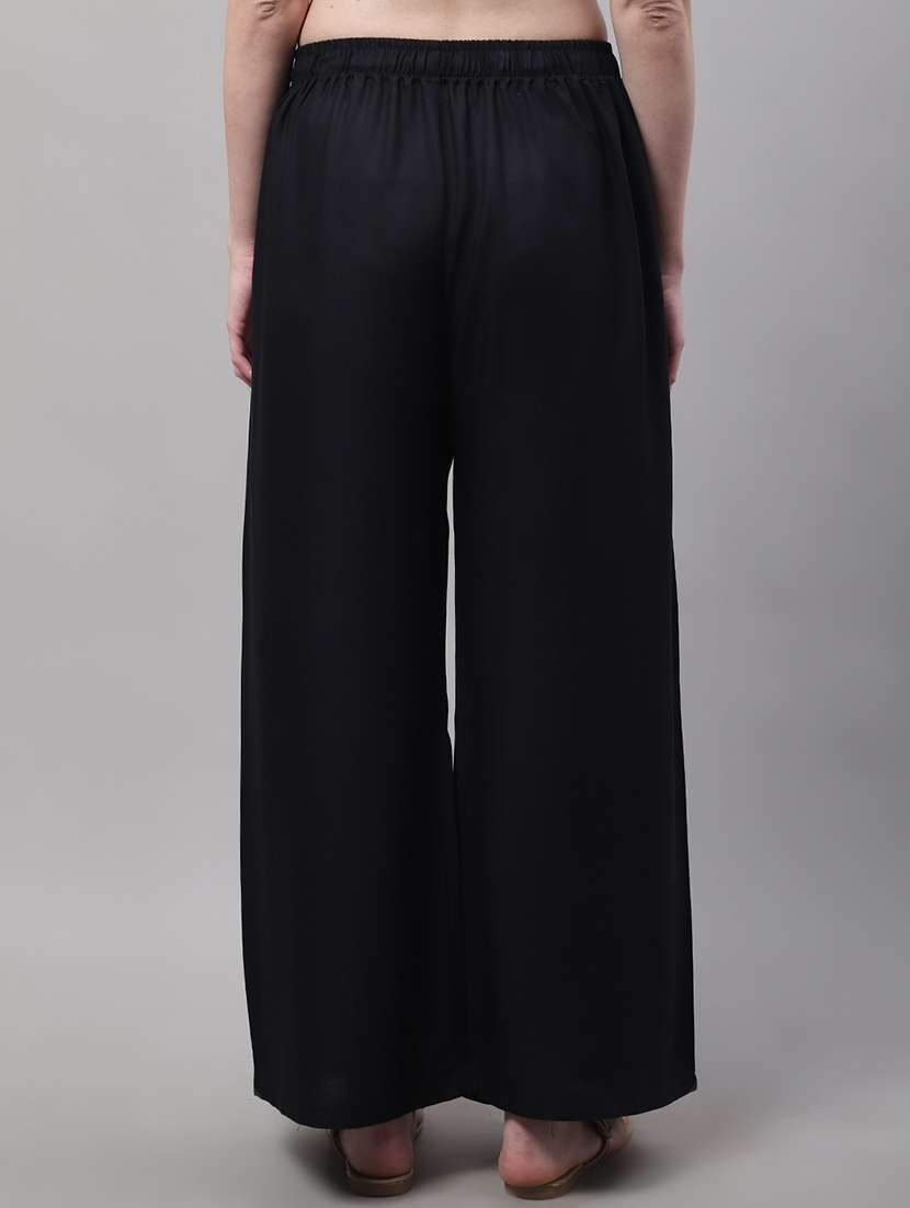 black viscose cullottes palazzo - 19335392 -  Standard Image - 2