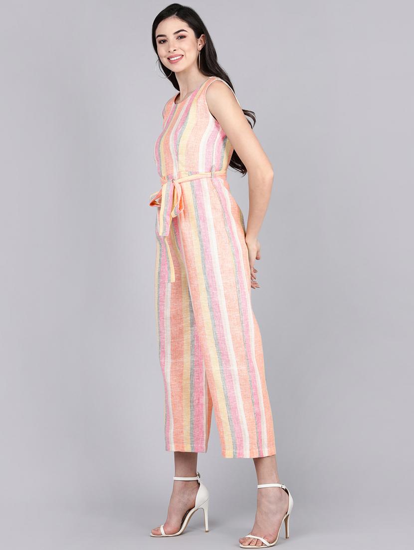 multi coloured full leg jumpsuit - 19336323 - Standard Image - 2