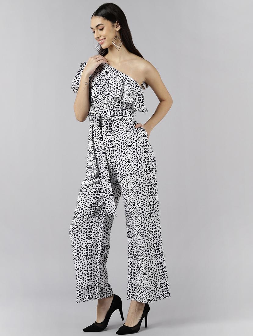 printed full leg jumpsuit - 19336345 - Standard Image - 2