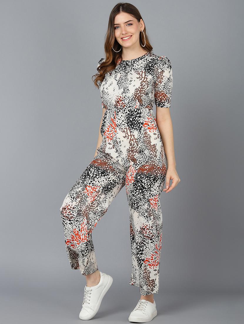 printed full leg jumpsuit - 19336360 - Standard Image - 2