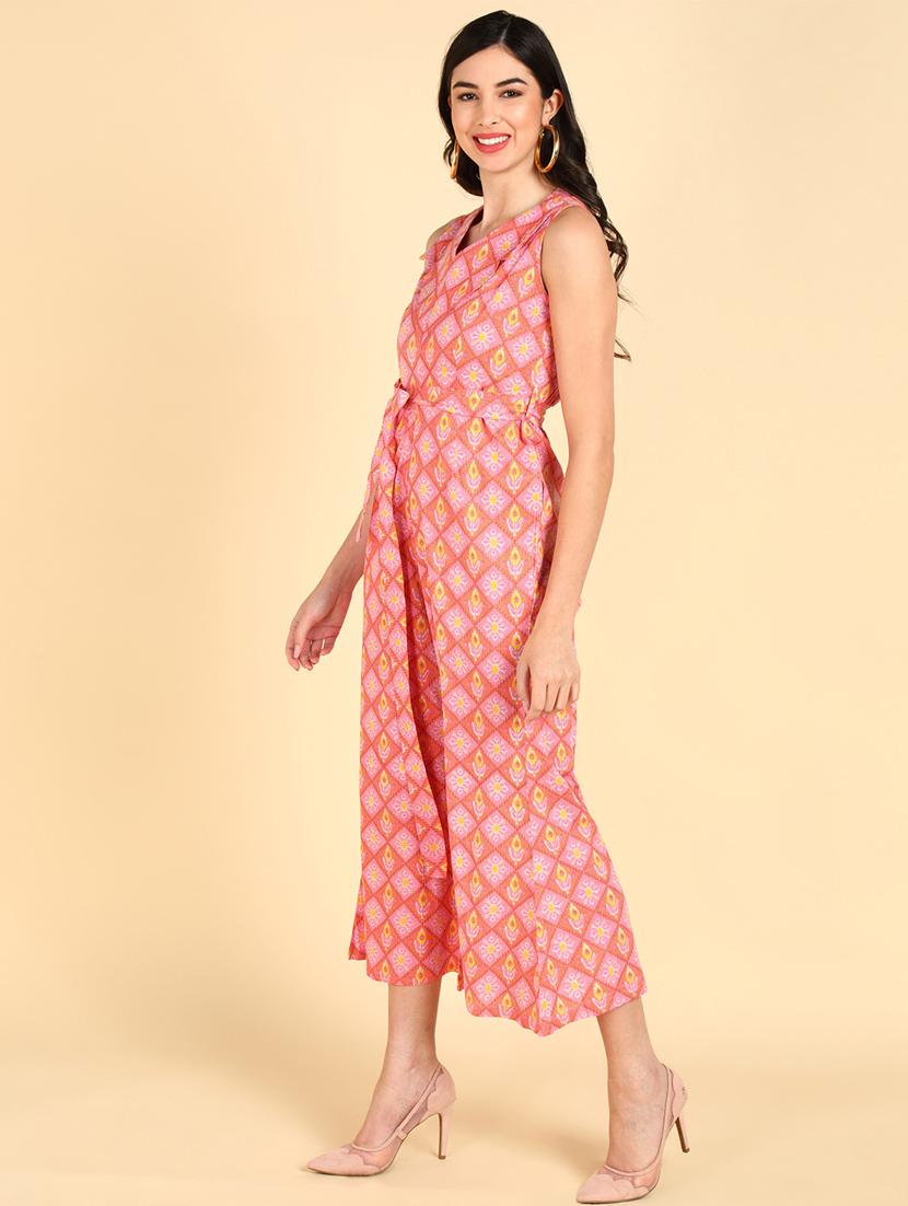 printed full leg jumpsuit - 19336366 - Standard Image - 2
