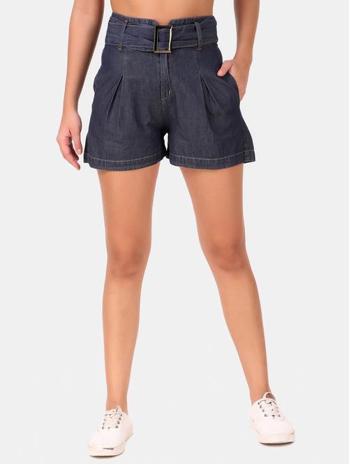 women mid rise denim shorts - 19336970 - Standard Image - 0