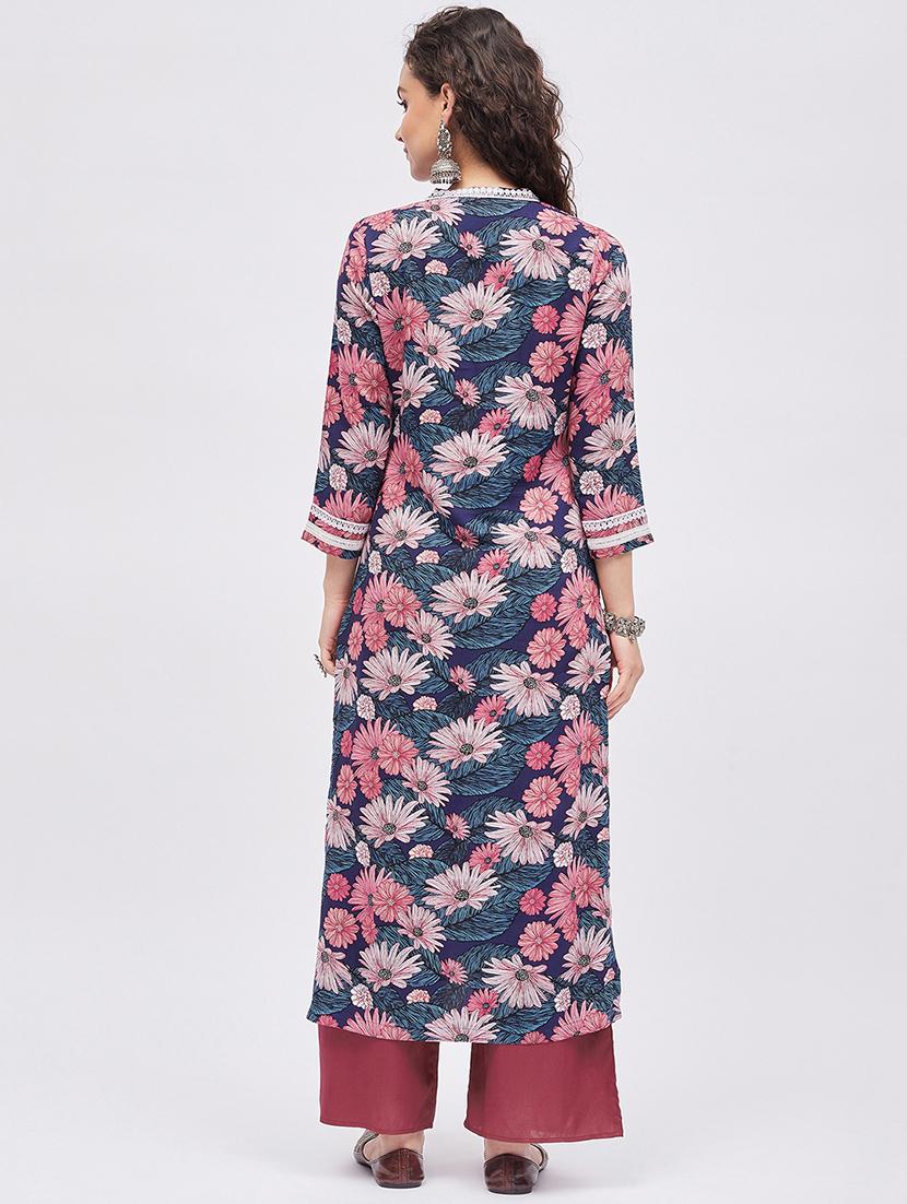 printed kurta palazzo set - 19337011 - Standard Image - 2