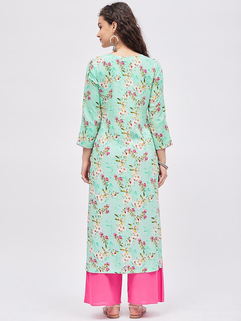 printed kurta palazzo set - 19337014 - Standard Image - 2