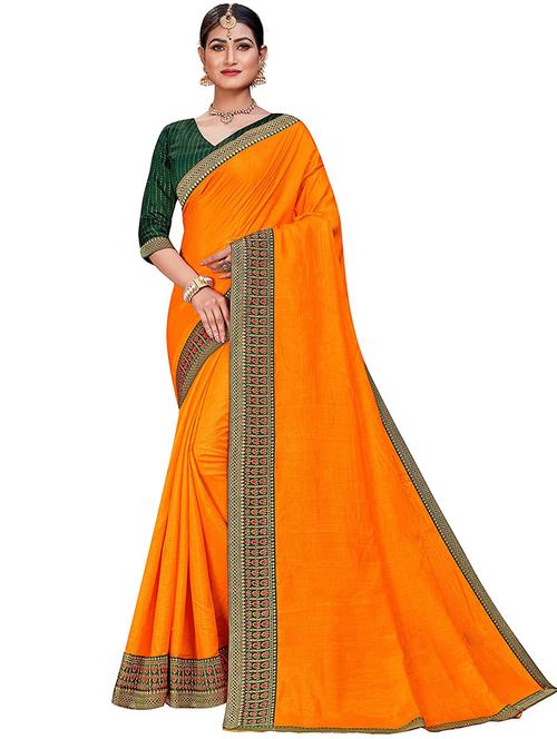 lace detailed solid bordered saree with blouse - 19337213 - Standard Image - 0