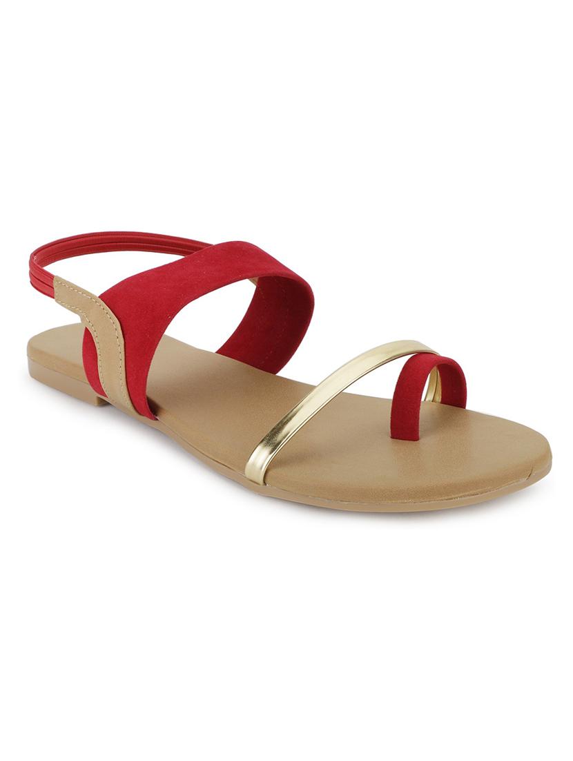 red back strap sandal - 19337363 - Standard Image - 2