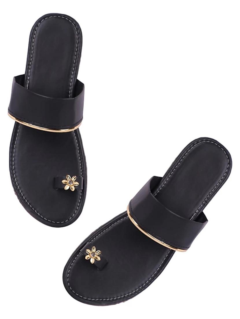 black slip on sandal - 19337644 - Standard Image - 2