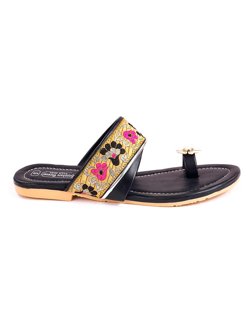 black slip on sandal - 19337724 - Standard Image - 2