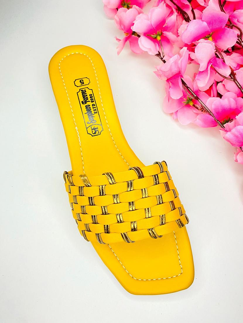 yellow slip on sandal - 19337835 - Standard Image - 2