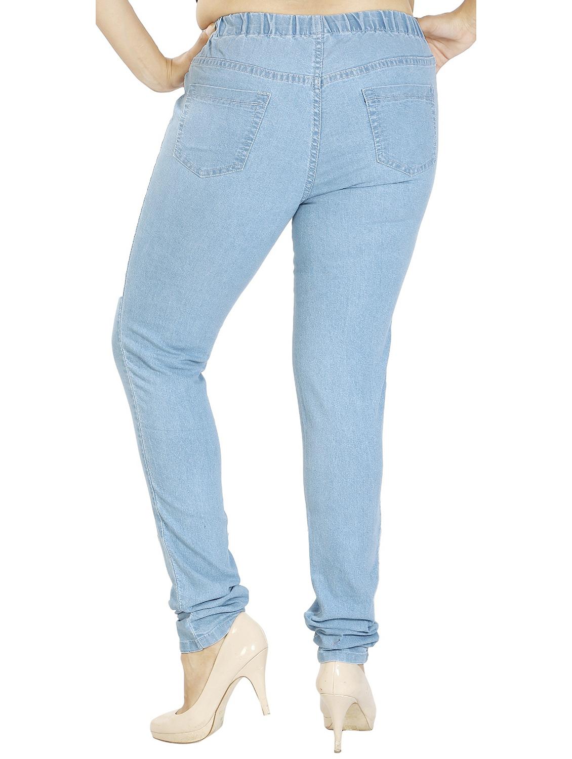 light blue cotton blend jeggings - 19338650 - Standard Image - 2