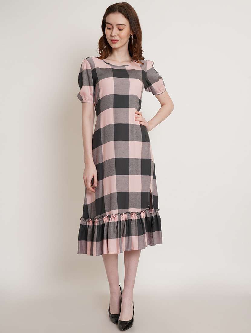 women's tiered dress solid dress - 19338810 - Standard Image - 2