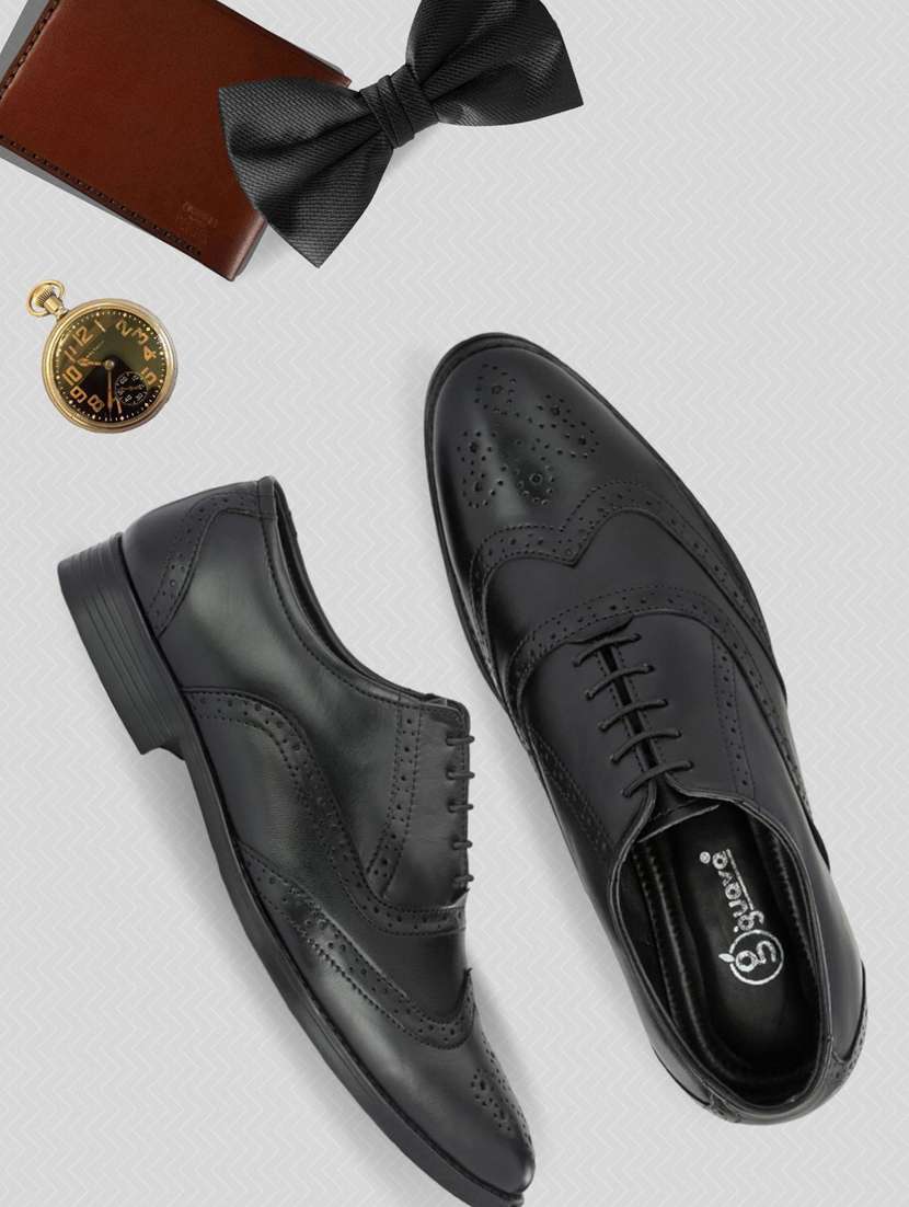 black leather laceup brouges